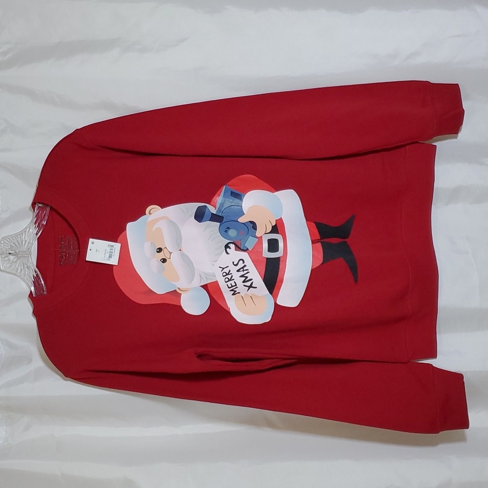 🎉$5 WITH PURCHASE🎉Rudolph Adult Long Sleeve Graphic Design Santa Sweatshirt
